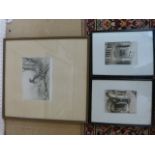 Two Late 19th Century etchings by Charles Bird A.R.E 1956-1916 - Titled 'Tomb of Rahere' and '