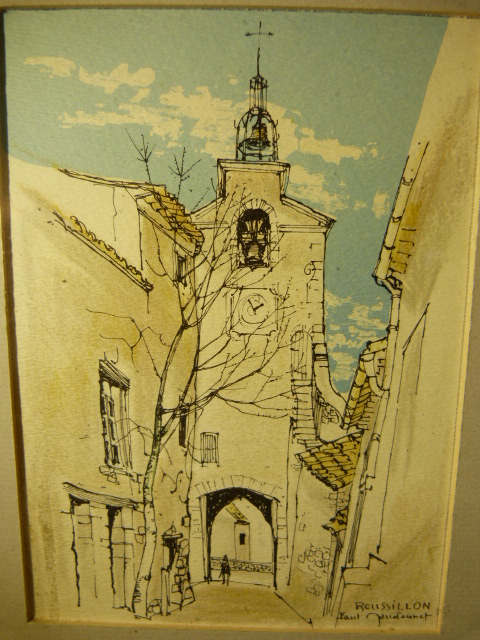 Various small framed watercolours mainly of French street scenes in Pen and Watercolour by Artist on - Image 4 of 13