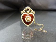 Guildford (unmarked possibly high carat) mid 19th century Victorian "Love Jewellery" Enamel and seed