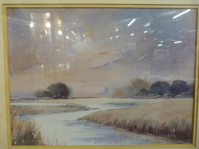 Pair of gilt framed watercolours signed lower right by Bryan A Thatcher - Image 2 of 5
