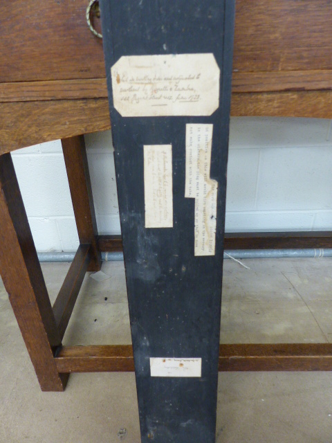 Unusual oak cased Victorian Barometer, instructions written inside the case . Maker G.P - Image 5 of 5