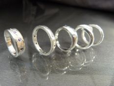 Five silver 925 dress rings - Total weight approx 21.6g