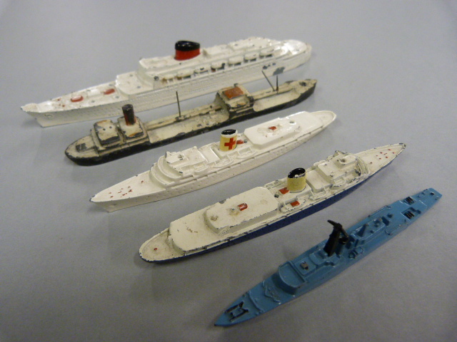 Collection of Die-Cast Metal Tri-Ang ships - Royal Yacht Britannia 1.721, Antilles M.713, HMS