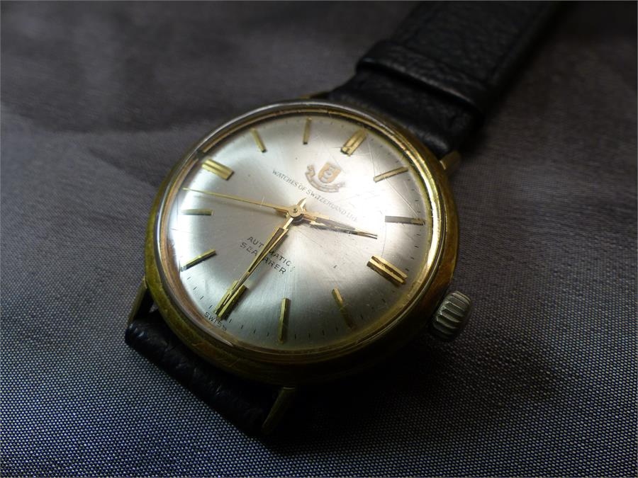 WATCHES OF SWITZERLAND LTD; a gentleman's gold plated and stainless steel backed automatic - Image 2 of 2