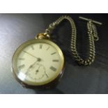 Silver Pocket Watch by Kendal and Dent with white metal Albert.