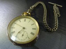 Silver Pocket Watch by Kendal and Dent with white metal Albert.