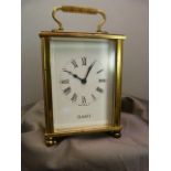 Brass cased Quartz modern carriage clock