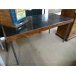 Industrial style Wooden bound table with metal tubular legs