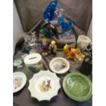 Collection of collectable china and glassware - Beswick Winnie the Pooh figures, Poole Dolphin,