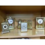 Collection of various clock - mainly carriage clocks.