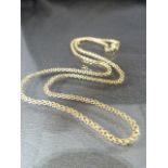 14K Gold Bismarck Neck chain approx 18" long x 2.17mm wide with push clasp and safety hook. Weight