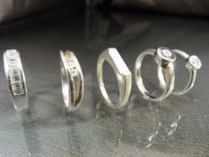 Five silver 925 Dress rings - Total weight approx 17.6g