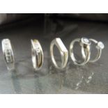 Five silver 925 Dress rings - Total weight approx 17.6g