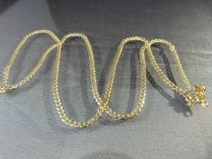 14K Gold facetted Curb Link neck chain. approx 24" long x 2.75mm wide with Lobster Claw Clasp. In