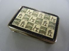 Silver Cigarette case - Poss Russian hallmarked 800 cigarette case with enamel decoration to top.