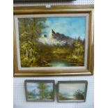 Three oils - One of a Mountainous scene signed C Bray and two others of heathland.