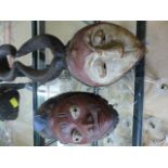 Two African Tribal masks - Yorouba Nigeria and a Kivele Gabon