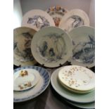 Collectable plates - to include Grovesnor, Minton, Pinder Bourne & Co. Also to include Some blue and