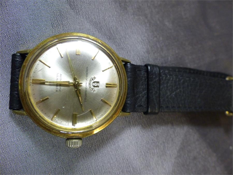 WATCHES OF SWITZERLAND LTD; a gentleman's gold plated and stainless steel backed automatic