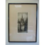 An Etching signed and titled 'Oriel College and St Mary's church - Oxford' 58cm x 42cm (inc frame)