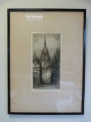 An Etching signed and titled 'Oriel College and St Mary's church - Oxford' 58cm x 42cm (inc frame)