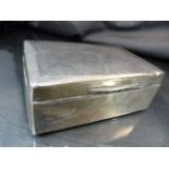 Silver cigarette box with wooden lining London Hallmarked on lid & box 1918 maker J.B. Total
