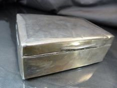 Silver cigarette box with wooden lining London Hallmarked on lid & box 1918 maker J.B. Total