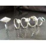 Five silver 925 Dress rings - Total weight approx 22.4g