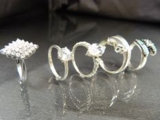 Five silver 925 Dress rings - Total weight approx 22.4g