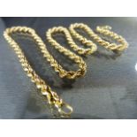 9ct Gold 18" long Hollow Rope Neck chain approx 3.75mm wide with lobster claw clasp. Weight approx