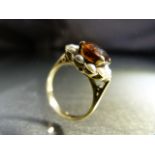 Vintage 9ct Sherry Citrine and Seed Pearl Ring. The 'Cream Sherry' coloured Oval cut citrine