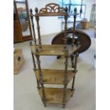 Edwardian inlaid four tier whatnot