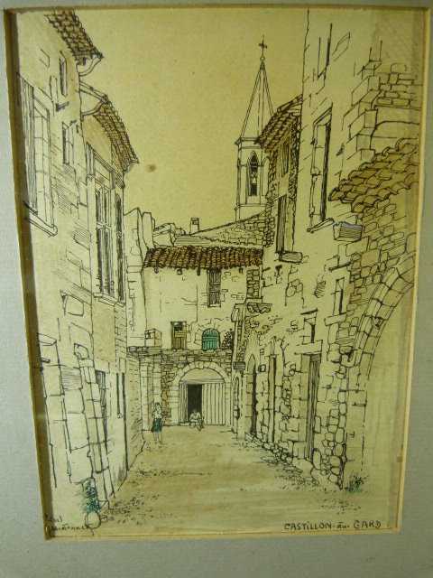 Various small framed watercolours mainly of French street scenes in Pen and Watercolour by Artist on - Image 3 of 13