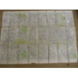 Antique map by Kelly's Directories of London on Parchmant along with an Antique pencil drawing by