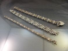 Three hallmarked silver gate bracelets. All A/F - total approx weight - 28.1g