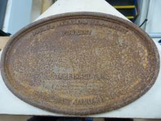 Cast iron Foundry Plaque - 'Goulds Daunders Hamsworthy Foundry - Established 1912. Final Cast