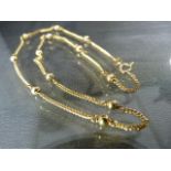 Vintage (1978) 9ct Gold 15" facetted curb link Necklace approx 1.45mm wide and set with 12