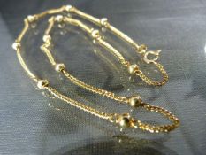 Vintage (1978) 9ct Gold 15" facetted curb link Necklace approx 1.45mm wide and set with 12