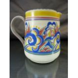 An Art Deco Carter Stabler Adams Ltd Poole Pottery Jug decorated in the OY Pattern. Painted by