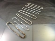 Seven Hallmarked silver bracelets