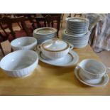 A Thomas of Germany Retro part dinner service, mainly bowls, plated, Bowls with covers and gravy
