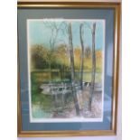 Claude Grosperrin - Lithograph of a Woodland Area. 22/? Signed lower right. Size approx 76cm x 60cm