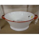 Enamelled baby bath - red and white