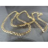 9ct Gold 18" Long Figaro Neck Chain approx 2.75mm wide with lobster claw clasp. Weight approx 3.6g