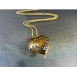 9ct Gold Modern locket from H.M Samuel on fine chain - front of the locket etched with 'I love
