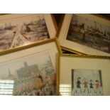 Three Framed prints by L S Lowry and one other