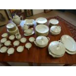 Bavarian part dinner service along with similar Harlequin set of Carstens Porcelain china