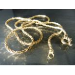 9ct Gold 24" long fancy rope like neck chain approx 2.7mm wide with fancy bolt ring type clasp.