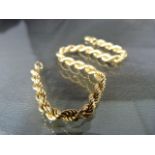 9ct Gold 7" long hollow Rope Chain Bracelet. Approx 4.1mm Wide with bolt ring clasp. Weight approx