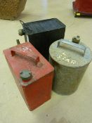 Three vintage petrol cans